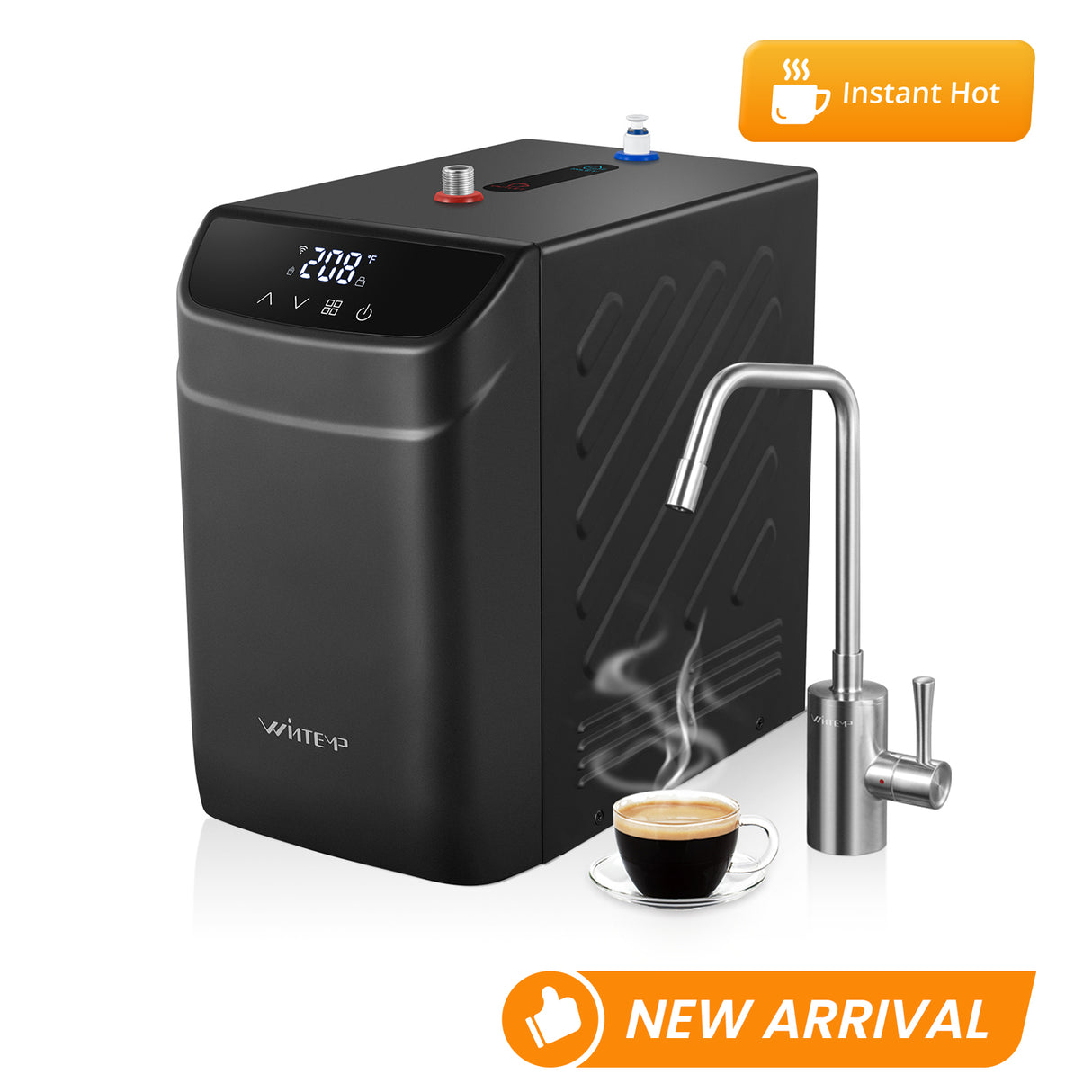 WINTEMP Instant Hot Water Dispenser — 208°F Compact Under-Sink Unit with Wi-Fi Smart Control & Child-Lock Hot-Only Faucet