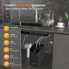 WINTEMP 2-in-1 Instant Hot & Filtered Water Dispenser — 208°F Under-Sink System with Smart Wi-Fi Control
